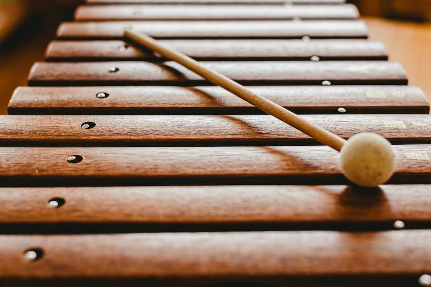 Wooden xylophone in a music classroom Wooden xylophone in a music classroom
