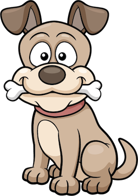 Dog with bone
