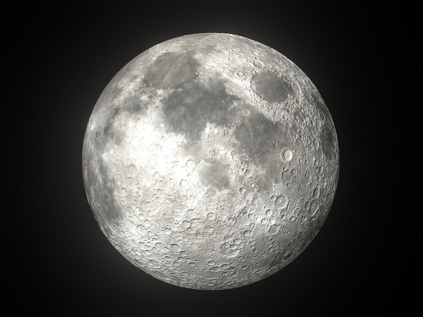Earth's,Moon,Glowing,On,Black,Background Earth's Moon Glowing On Black Background