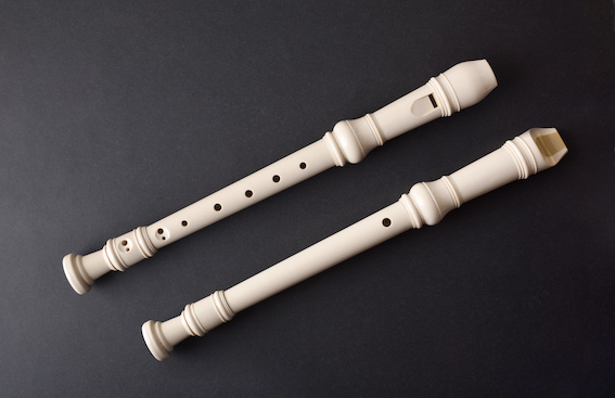 Top and bottom view of a recorder