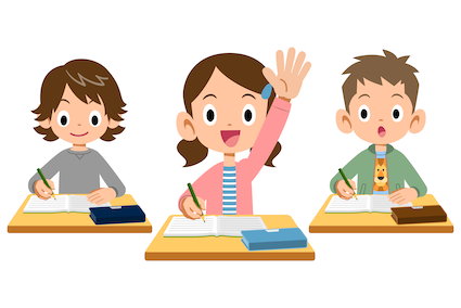 Kids writing- hand up Kids writing- hand up