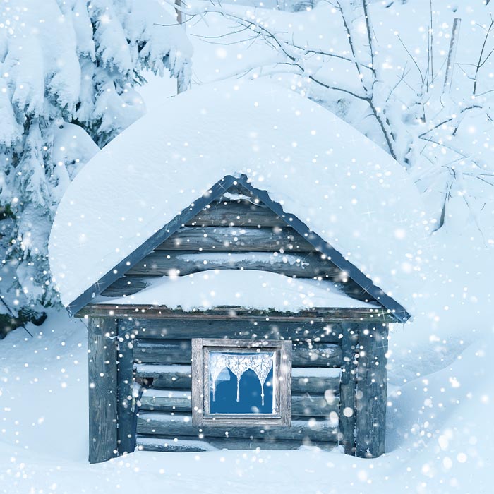 Log cabin with snow Log cabin with snow