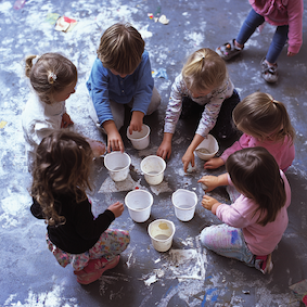 kids with cups kids with cups